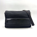 Gucci Messenger Leather Canvas Black Shoulder Bag Silver
