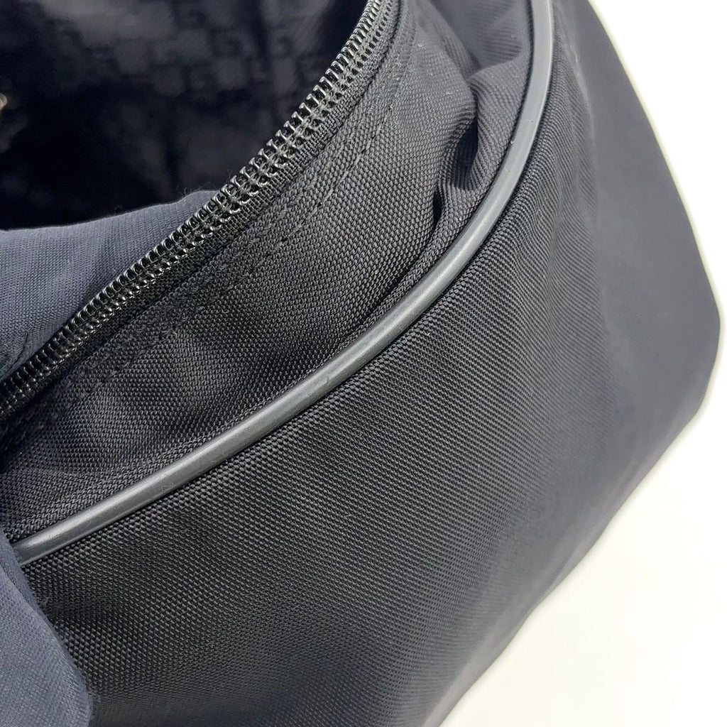 Gucci Messenger Leather Canvas Black Shoulder Bag Silver — view 8