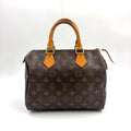 Louis Vuitton Speedy 25 Vintage Monogram Leather Brown Handbag Gold