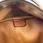 Celine Macadam Pattern Leather Brown Shoulder Bag Gold — view 4