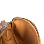 Celine Macadam Pattern Leather Brown Shoulder Bag Gold — view 8