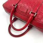 Gucci Guccissima Leather Red Business Bag Silver — view 6