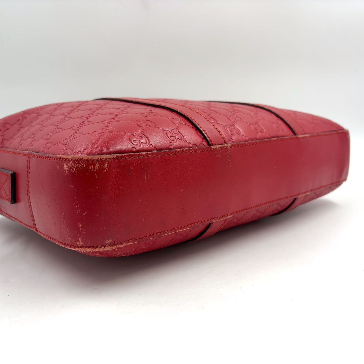 Gucci Guccissima Leather Red Business Bag Silver — view 7