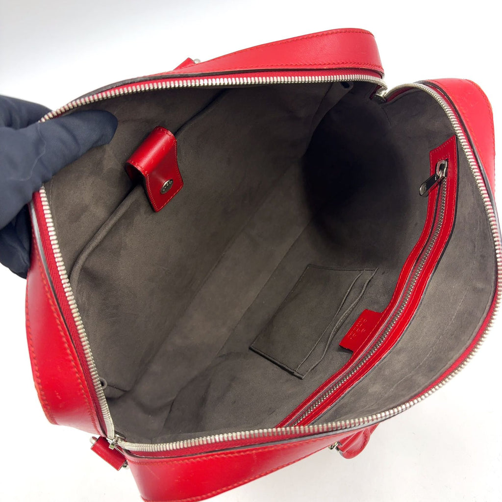 Gucci Guccissima Leather Red Business Bag Silver — view 3