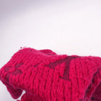 Louis Vuitton Logomania Scarf Ruby Silk Wool Pink Red — view 5