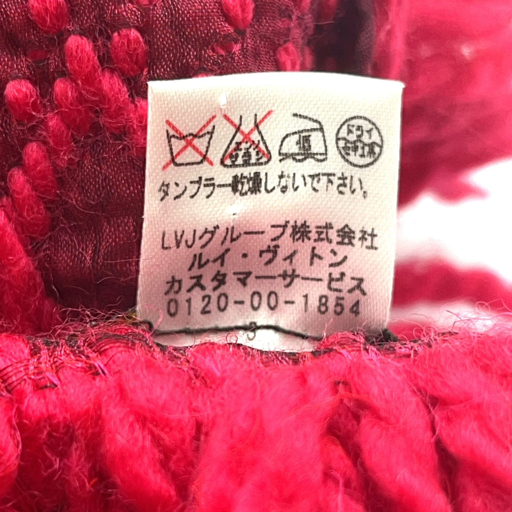 Louis Vuitton Logomania Scarf Ruby Silk Wool Pink Red — view 4