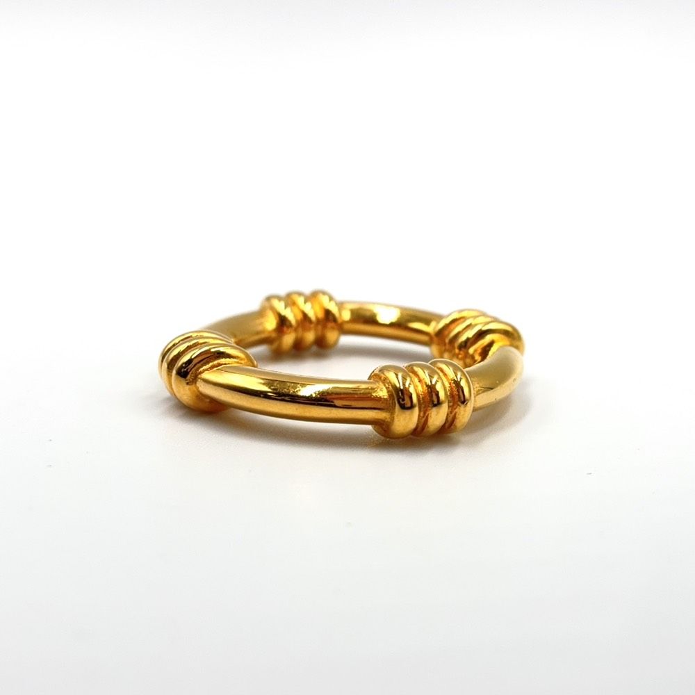 Hermes Legato Gold Plated Scarf Ring — view 4