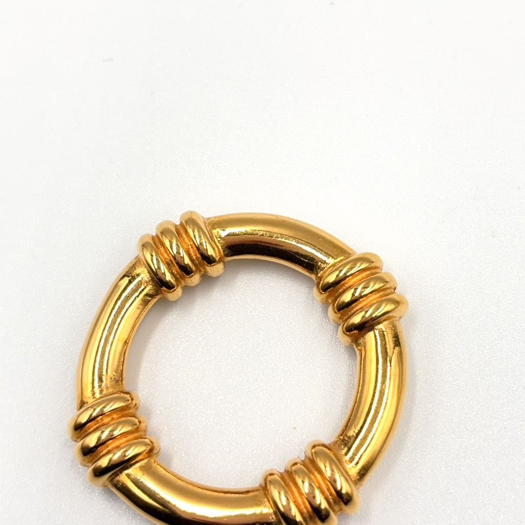 Hermes Legato Gold Plated Scarf Ring — view 6