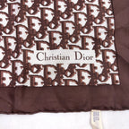 Dior Trotter Pattern Silk Brown Scarf — view 4