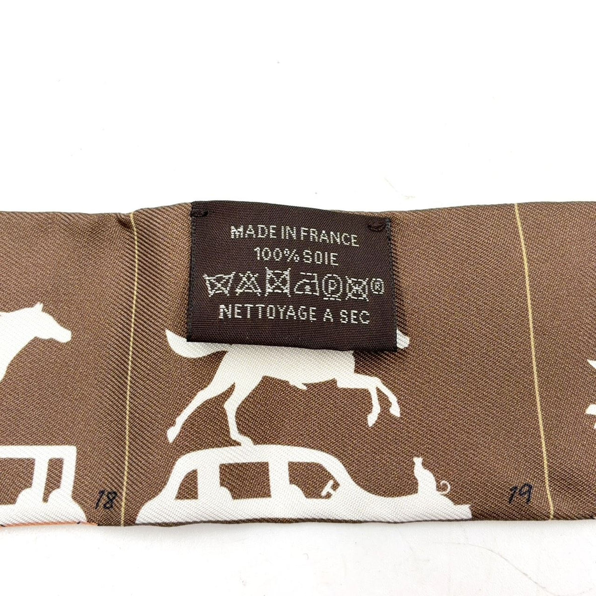 Hermes Ex-Libris Wind Frame Twilly Silk Brown Scarf — view 2