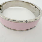 Hermes Clic H Bangle Enamel Bracelet Clac Metal Silver Pink — view 5