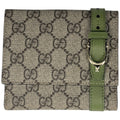 Gucci Bifold Wallet GG Pattern Snap Beige Green