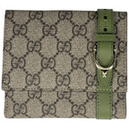 Gucci Bifold Wallet GG Pattern Snap Beige Green