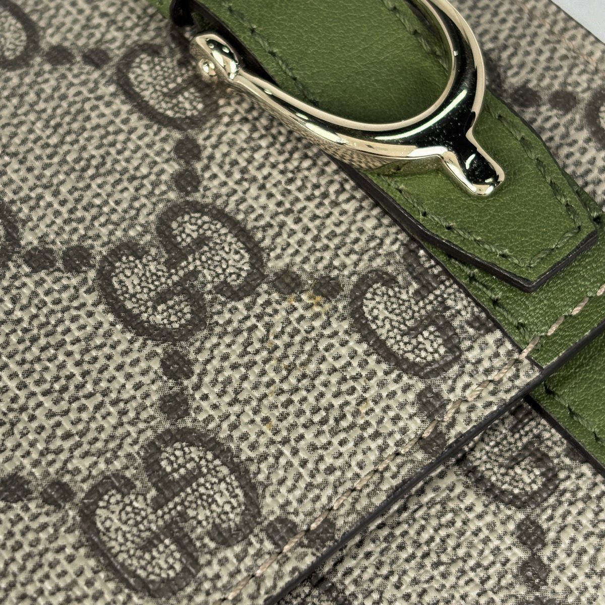 Gucci Bifold Wallet GG Pattern Snap Beige Green — view 4