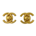 Chanel Earrings CC Logo Turnlock Gold Plated