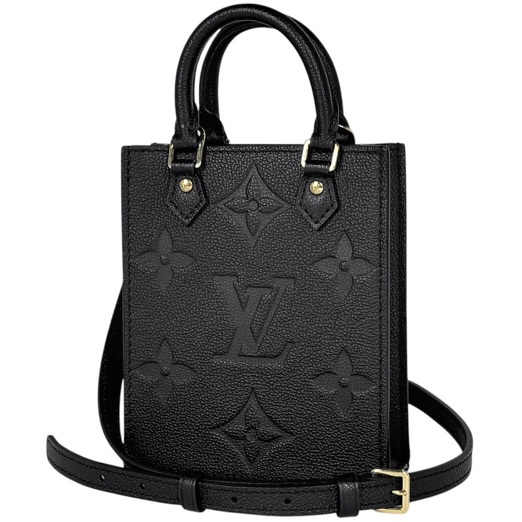 Louis Vuitton Petite Sac Plat Handbag 2-Way Pochette Monogram Empreinte Noir