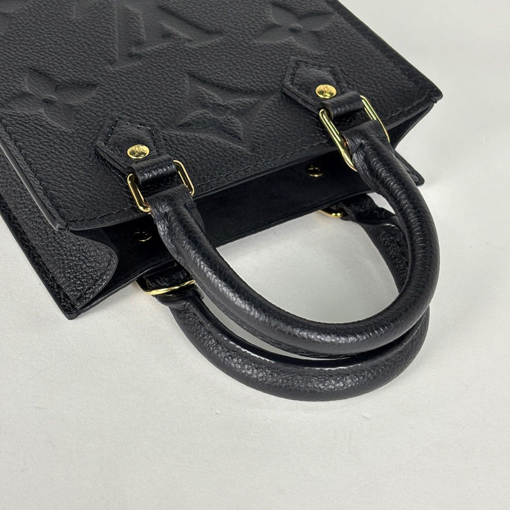Louis Vuitton Petite Sac Plat Handbag 2-Way Pochette Monogram Empreinte Noir — view 6