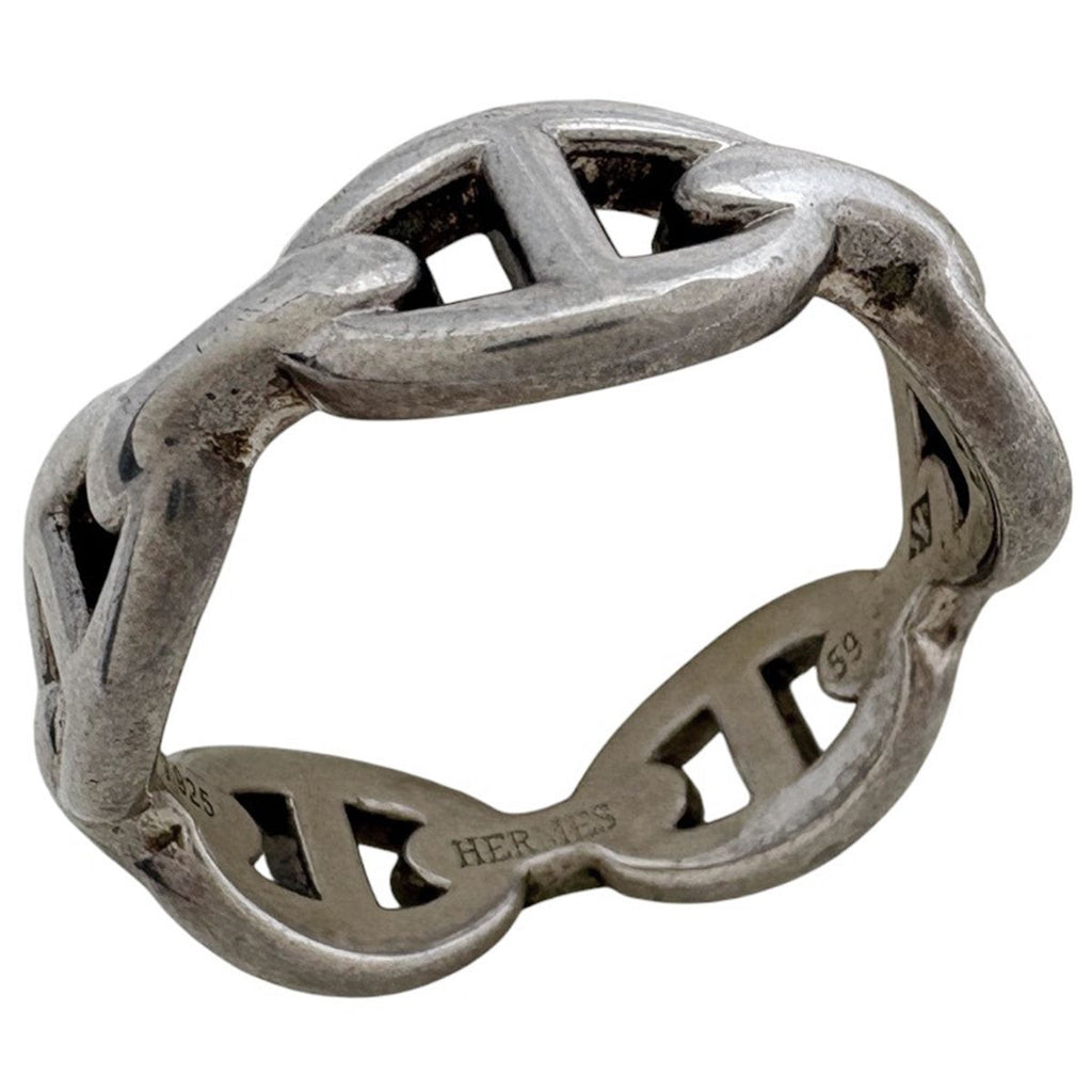 Hermes Ring Chaine D'ancre Enchainee PM 925 Sterling Silver
