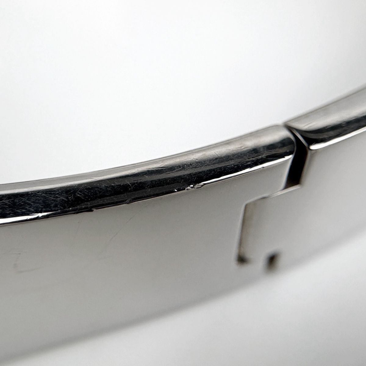 Hermes Clic Clac PM Bangle H Logo Metal Silver Pink Bracelet — view 3
