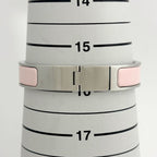 Hermes Clic Clac PM Bangle H Logo Metal Silver Pink Bracelet — view 4
