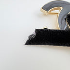 Chanel Brooch CC Logo Ribbon Fabric Black — view 3