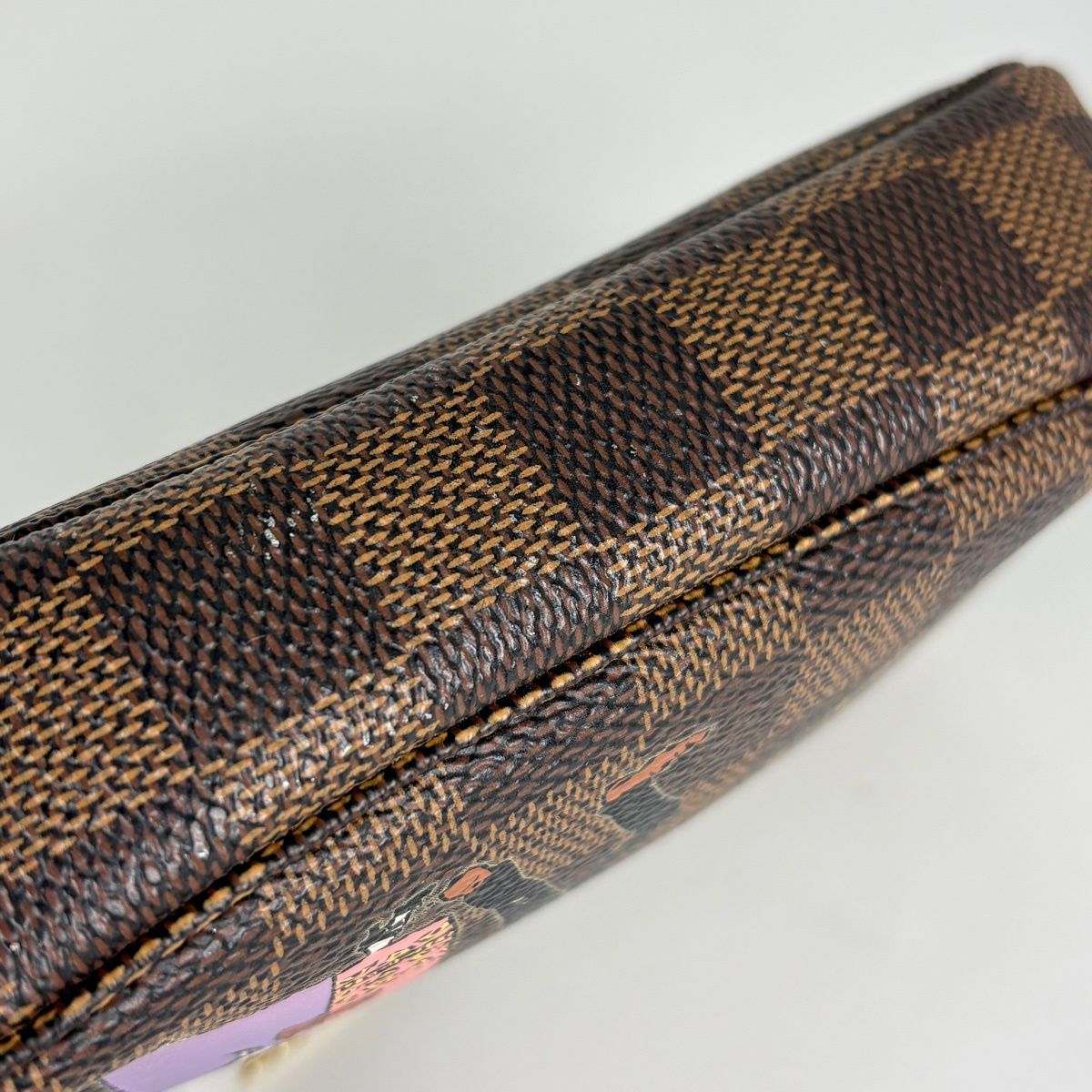 Louis Vuitton Mini Pochette Soir Pouch Illustre Damier Brown — view 4