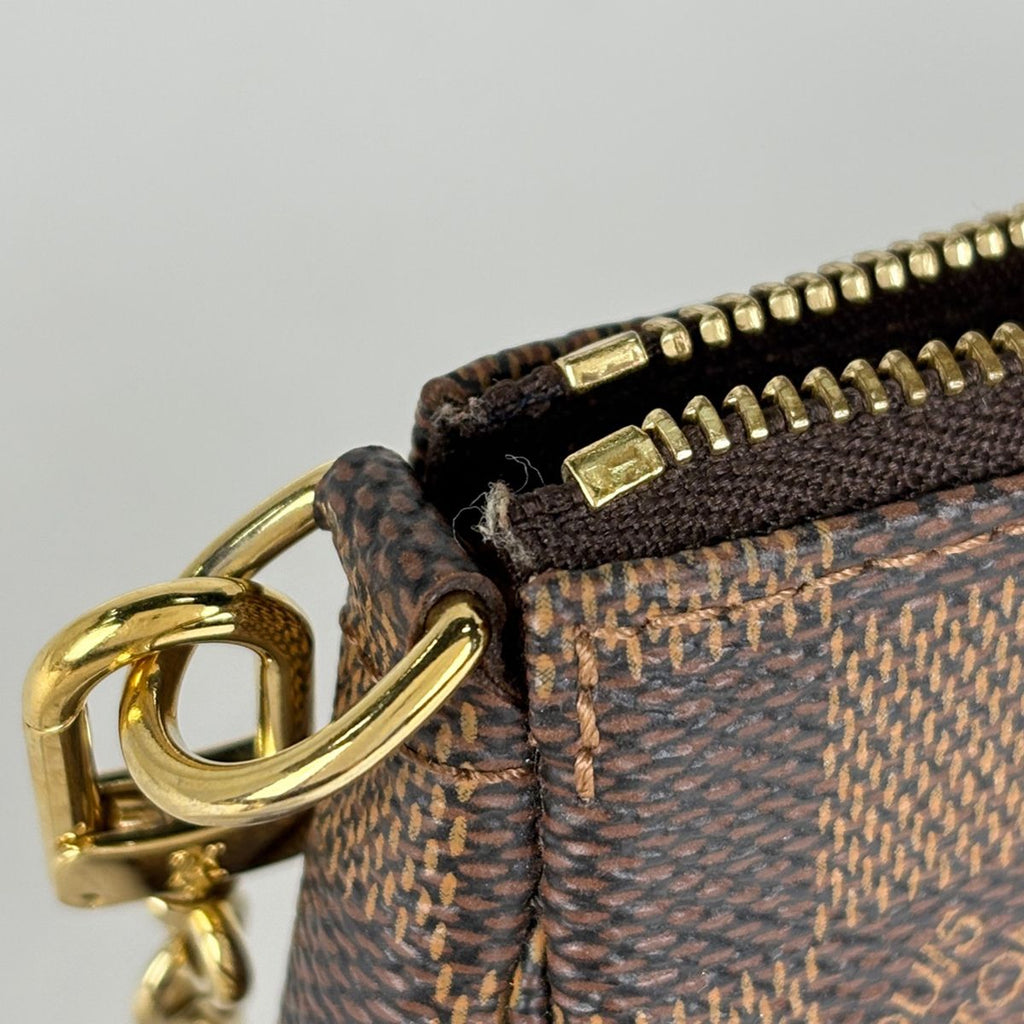 Louis Vuitton Mini Pochette Soir Pouch Illustre Damier Brown — view 6
