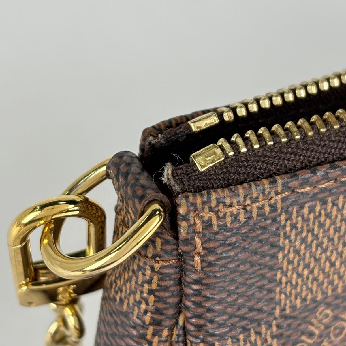 Louis Vuitton Mini Pochette Soir Pouch Illustre Damier Brown — view 6