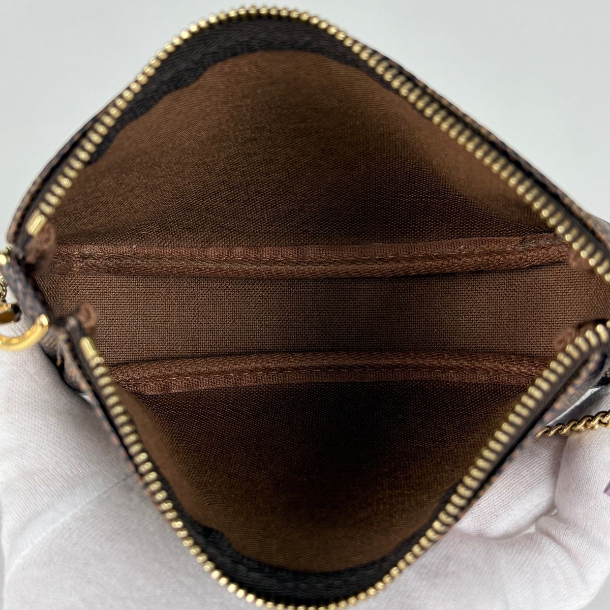 Louis Vuitton Mini Pochette Soir Pouch Illustre Damier Brown — view 7