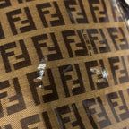 Fendi Shoulder Bag Zucchino Pattern Beige Brown — view 5