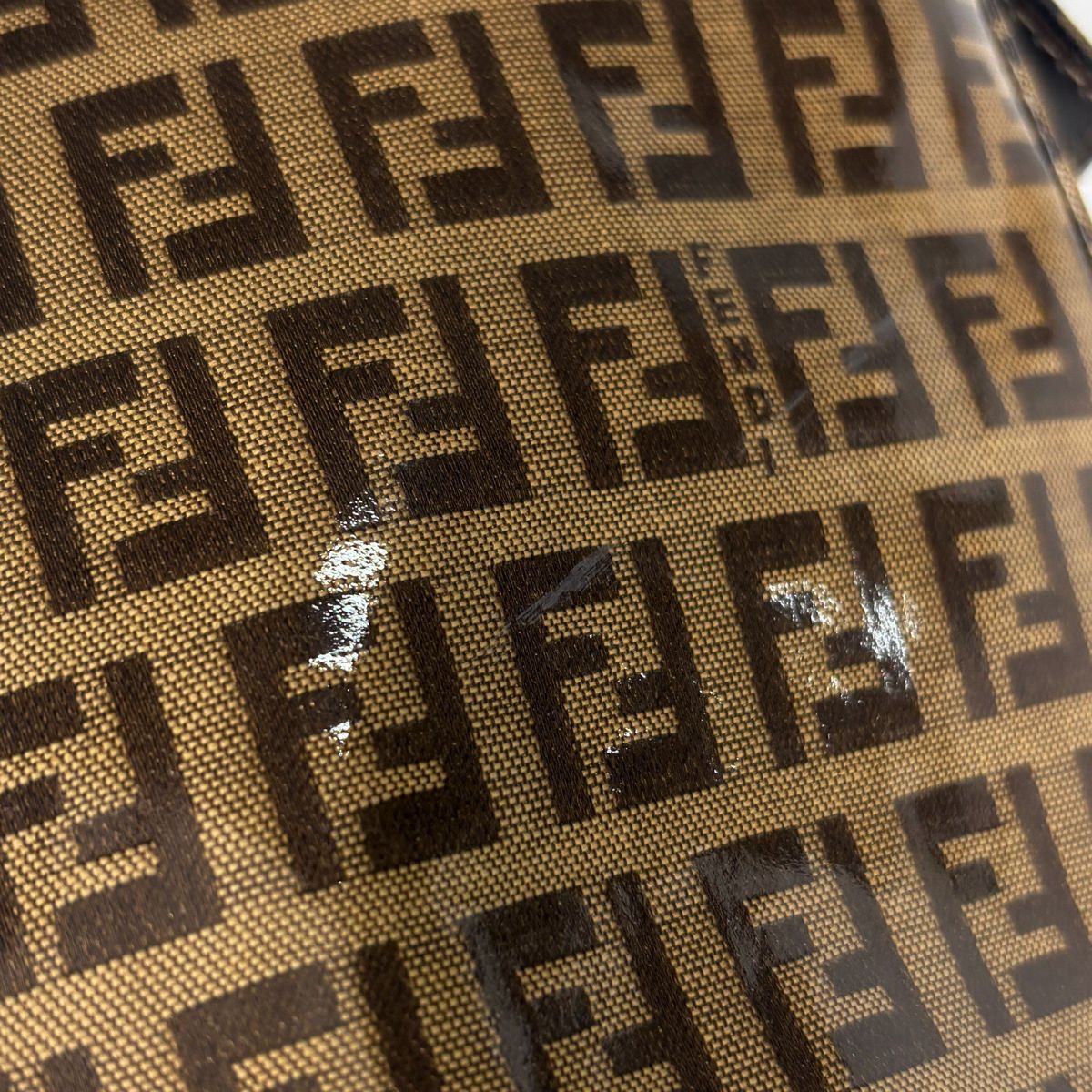 Fendi Shoulder Bag Zucchino Pattern Beige Brown — view 5