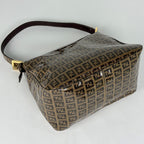Fendi Shoulder Bag Zucchino Pattern Beige Brown — view 2