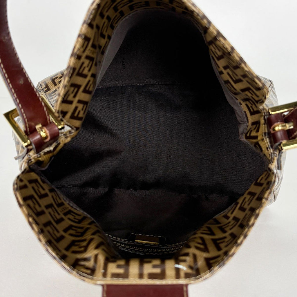 Fendi Shoulder Bag Zucchino Pattern Beige Brown — view 8