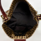 Fendi Shoulder Bag Zucchino Pattern Beige Brown — view 8