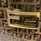 Fendi Shoulder Bag Zucchino Pattern Beige Brown — view 6