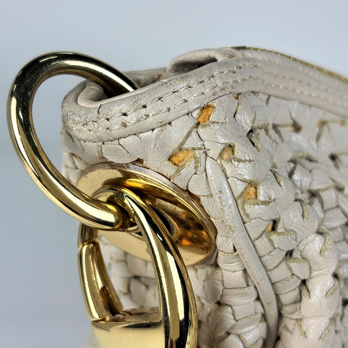 Dior Shoulder Bag Braided Leather Greige — view 5