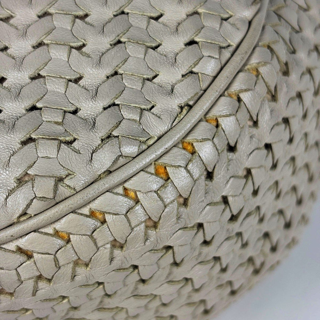 Dior Shoulder Bag Braided Leather Greige — view 3