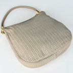 Dior Shoulder Bag Braided Leather Greige — view 2