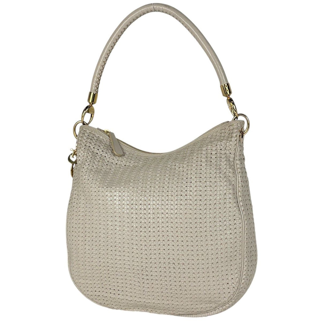Dior Shoulder Bag Braided Leather Greige