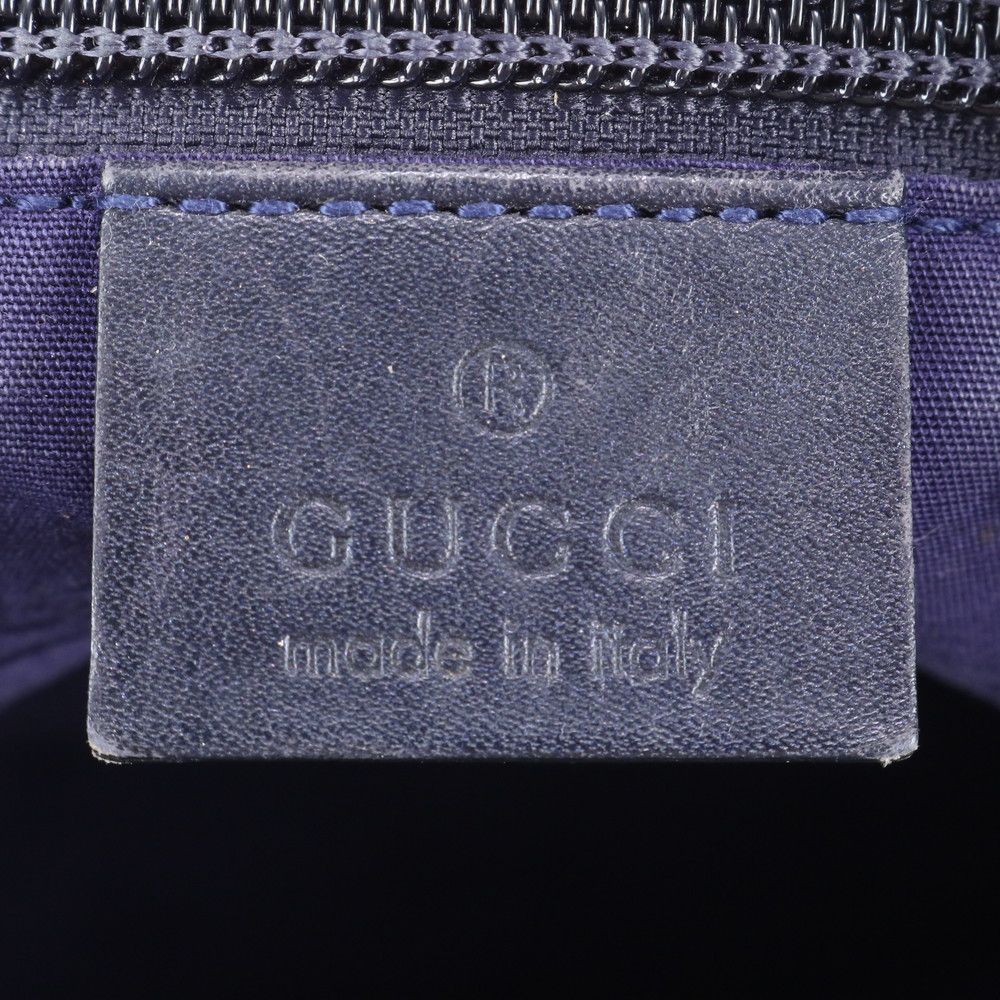 Gucci GG Supreme Leather Tote Bag Shoulder Hand Navy — view 8