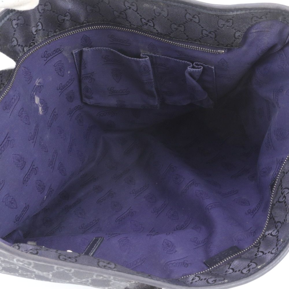 Gucci GG Supreme Leather Tote Bag Shoulder Hand Navy — view 7