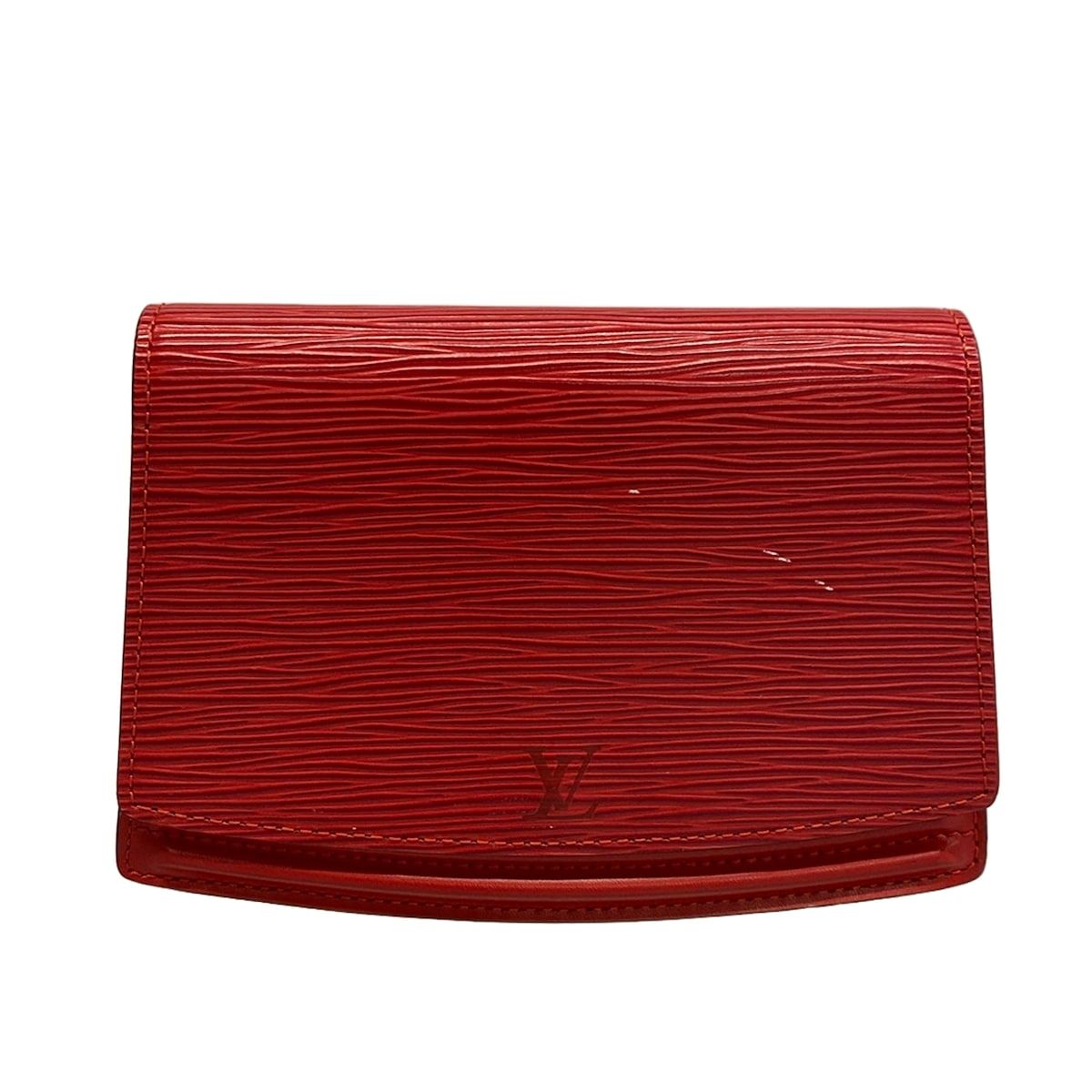 Louis Vuitton Waist Pouch Epi Bag Tilsit Castilian Red Leather