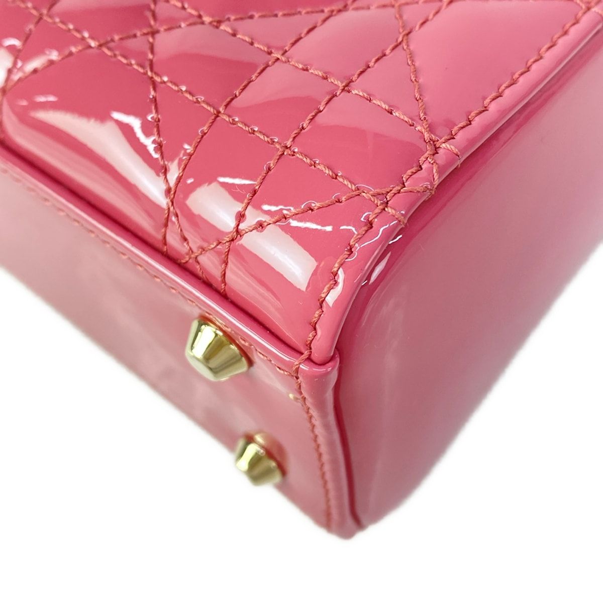 Dior Lady Mini Bag Pink Gold Leather — view 6