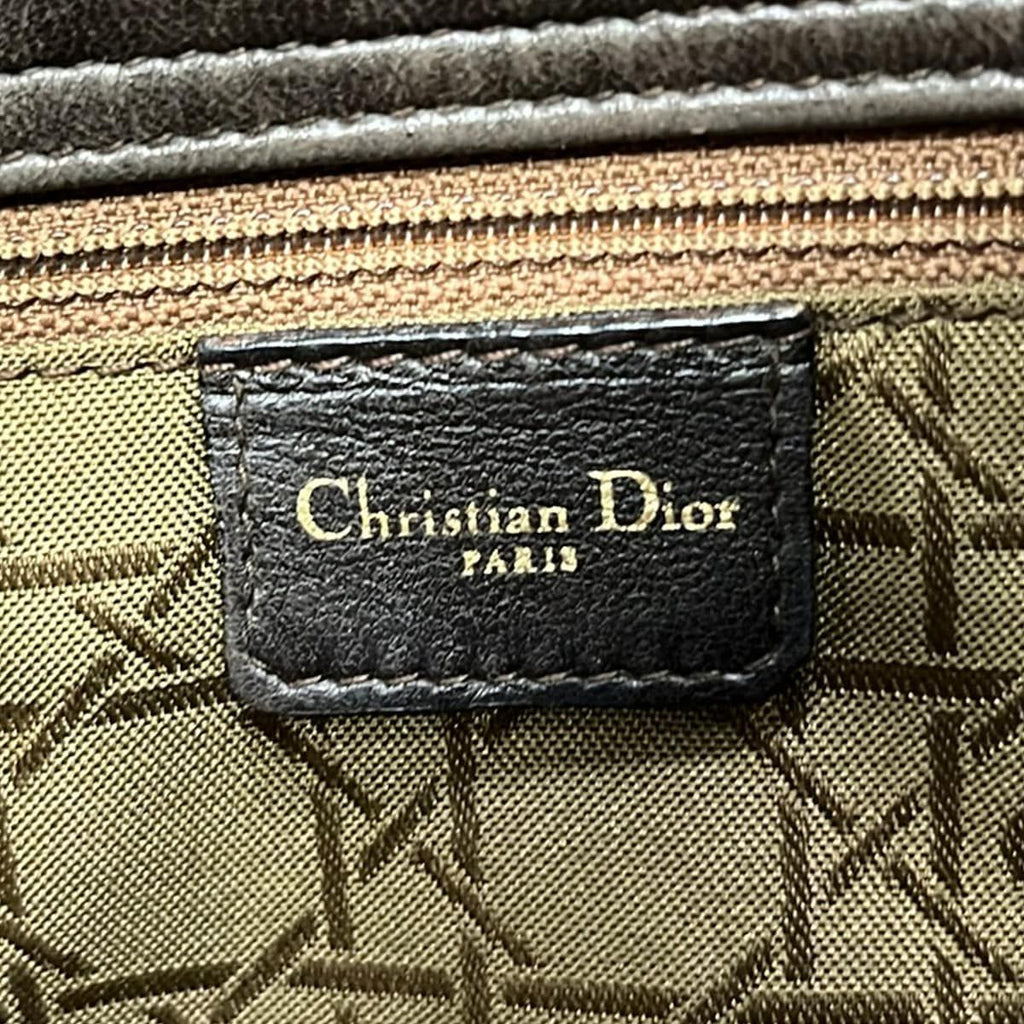 Dior Shoulder Bag Cannage Stitch Dark Brown Leather — view 8