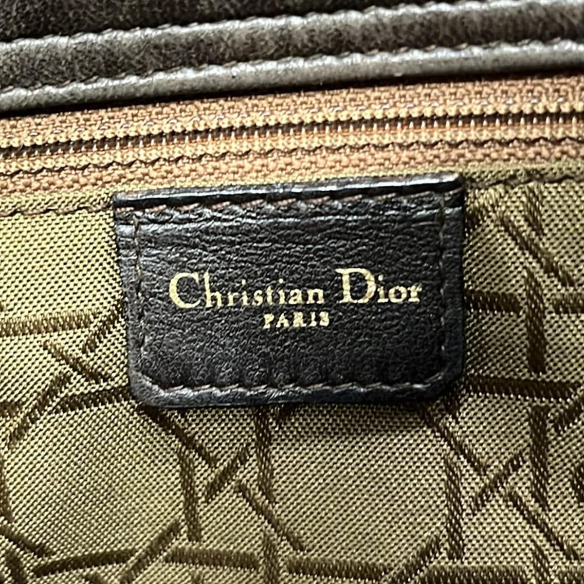 Dior Shoulder Bag Cannage Stitch Dark Brown Leather — view 8