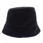 Prada Triangle Logo Velvet Bucket Hat — view 4