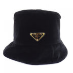 Prada Triangle Logo Velvet Bucket Hat — view 2