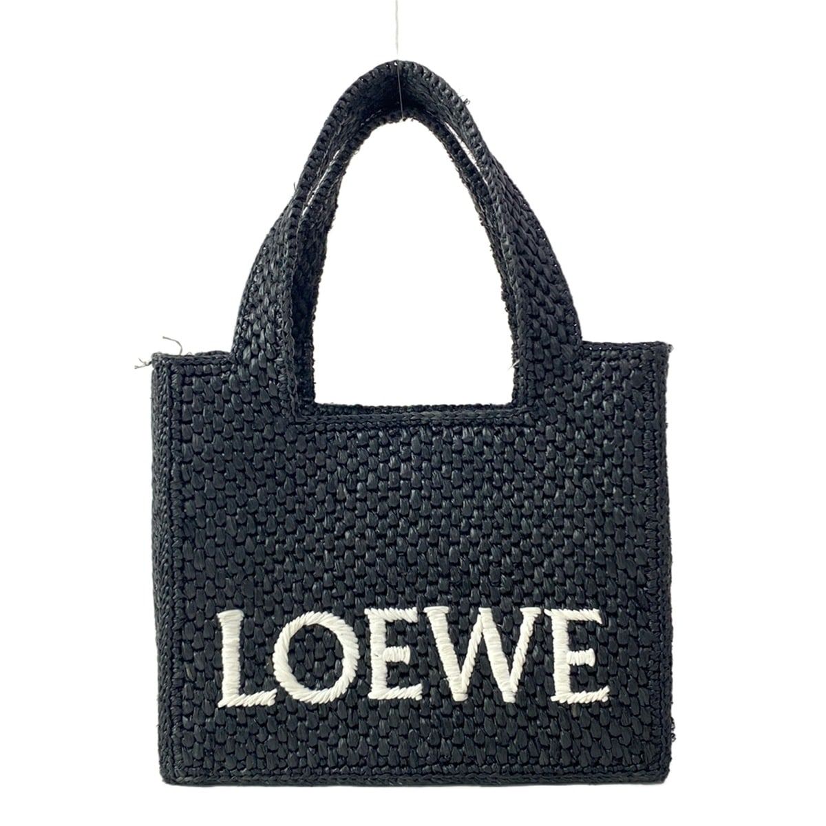 Loewe Tote Bag Font Mini Black White