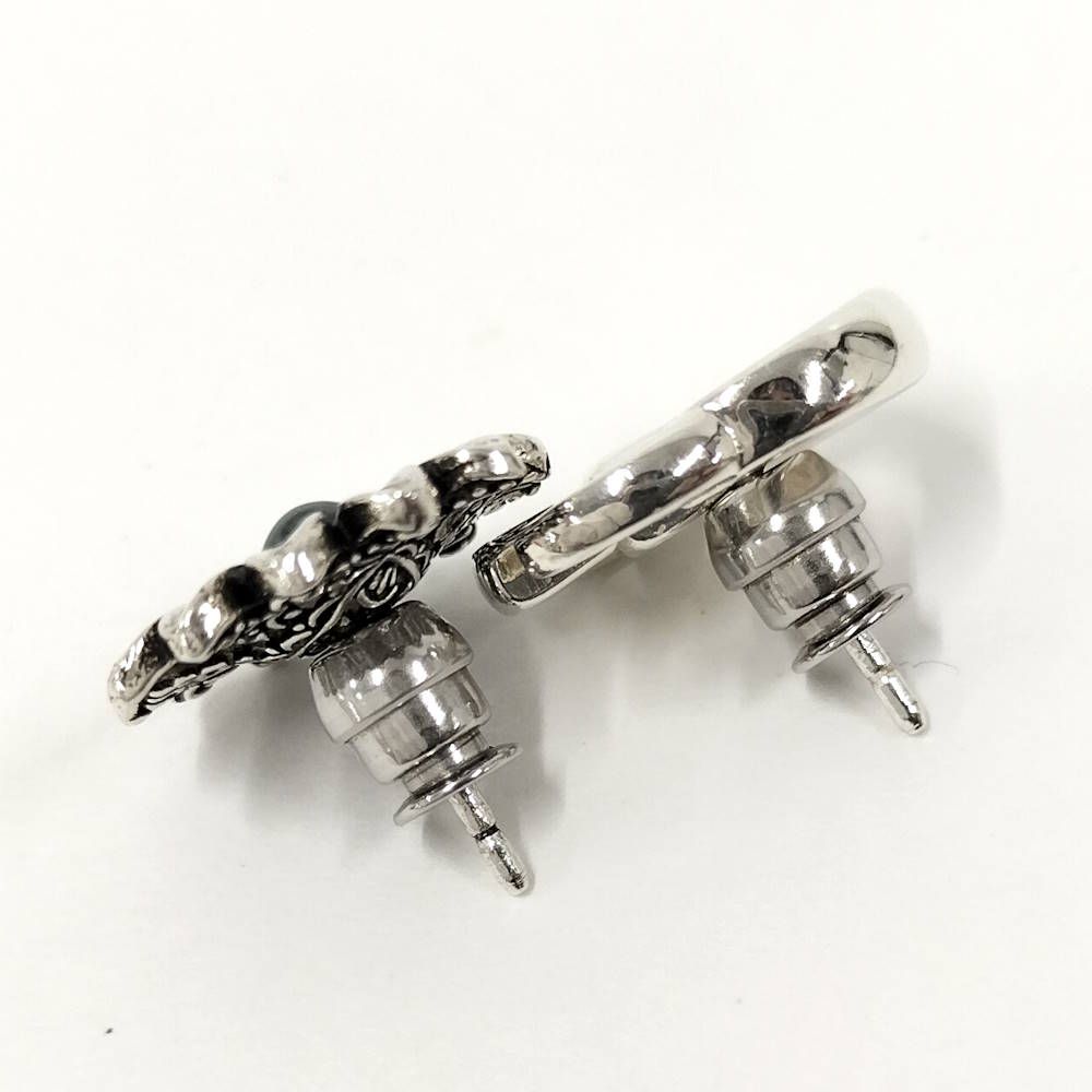 Gucci Double G Flower Stud Earrings Plated Silver — view 5