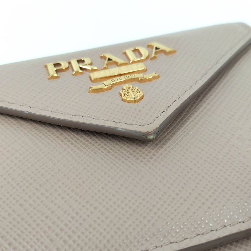 Prada Trifold Wallet Saffiano Pink Beige — view 7